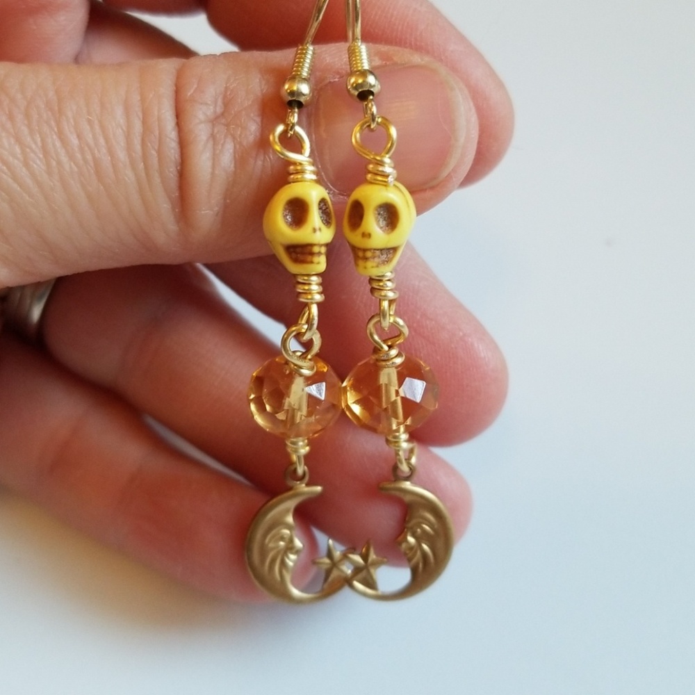 Yellow Gypsy Moon Earrings